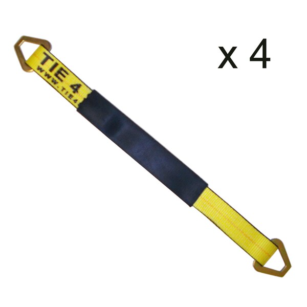 2 x 18 Axle Straps w/ Sleeve and D Rings, WLL- 3,333 lb, PK4